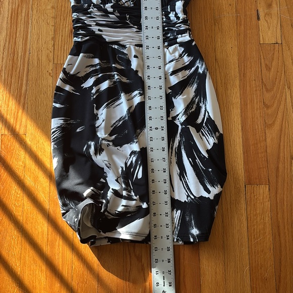 White House Black Market Black & White Halter Sleeveless Midi Dress • Size 4 - Picture 6 of 7